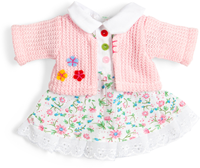 BigJigs Puppenkleidung Blumen Kleid und Strickjacke - Puppenoutfit-2