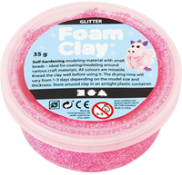 Foam Clay Modelliermasse Glitter dunkelrosa 35 Gramm - kreatives Spielzeug
