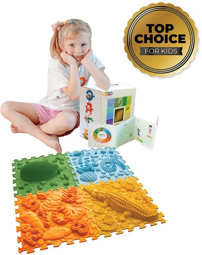 Ortoto Tapis de puzzle de massage sensoriel Herbe boîte 8 pièces-2