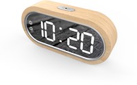 Attalos Digitaler Wecker - Zwei Weckzeiten - Holz - USB  AAA-Batterien - Uhr Für Erwachsene & Kinder - Tischuhr - Reisewecker & Kinderwecker& Weckuhr