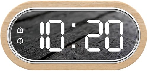 Attalos Digitaler Wecker - Zwei Weckzeiten - Holz - USB  AAA-Batterien - Uhr Für Erwachsene & Kinder - Tischuhr - Reisewecker & Kinderwecker& Weckuhr-2