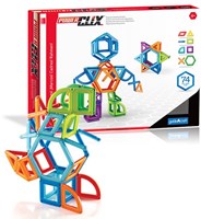 Guidecraft jouet de construction magnétique PowerClix frames 74 pièces multicolore-2