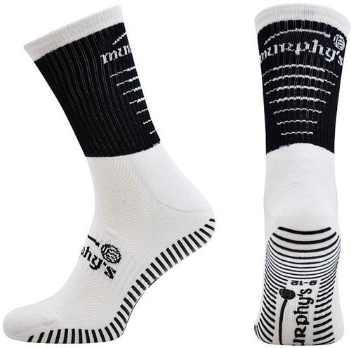Murphy's Sportsocken Pro Mid Grip Erwachsene Schwarz/Weiß Anti-Rutsch