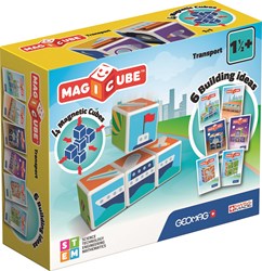Geomag Magicube 122 Transport - 4 Magnetwürfel für Konstruktionen, Baukasten Lernspielzeug