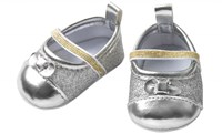 Heless ballerines poupée pailletées argent 30-34 cm - chaussures poupée-2