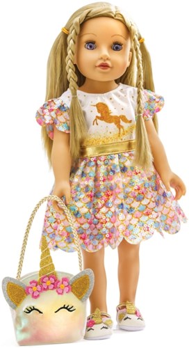 Heless robe de poupée pailletée licorne Goldy 35-45cm - jouet fantastique-2