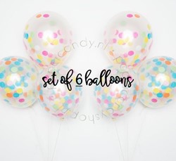 Globos 6 Konfetti-Luftballons im Beutel 2610