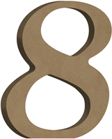 Gomille décoration chiffre 8 en MDF 8x10 cm jouet