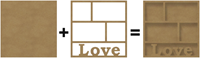 Gomille cadre MDF Love 30x30 cm cadre photo décoratif