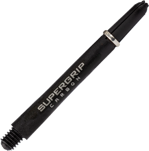 Harrows Dart Shafts Carbon Super Grip - Schwarz Silber - Short - Dartzubehör