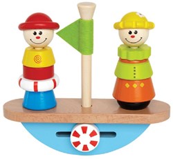 Hape figurine à empiler en bois bateau d'équilibre - jouet éducatif