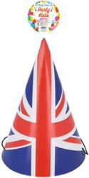 Henbrandt chapeau de fête carton Union Jack 16,5 cm bleu multicolore