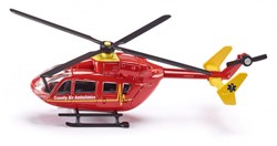 SIKU 1647, Rettungshubschrauber, Metall/Kunststoff, Rot, Drehbare Rotoren