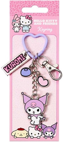 HELLO KITTY KUROMI KEYRING WITH CHARMS