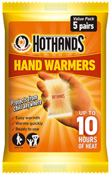 HotHands chauffe-mains orange - 5 paires de coussinets chauffants à air