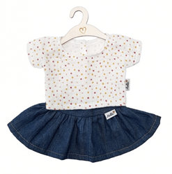 Hollie Puppenrock und -shirt Jeans Sweet Dots