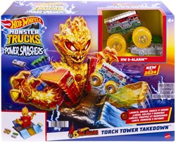 Hot Wheels Monster Trucks Power Smashers 5 Alarm Tour Coffret de Jeu
