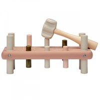 Micki banc à marteler en bois - jouet éducatif rose pour enfants-2