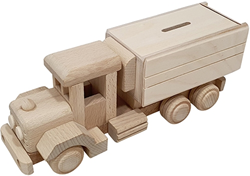 Hobbygroep Holz LKW-Spardose - kreative Holzspardose 25x8x9 cm