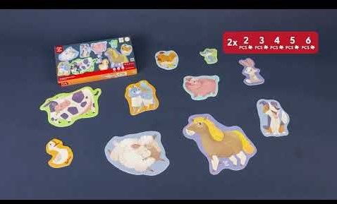 Hape puzzle de ferme - jouet éducatif avec animaux pour enfants-3
