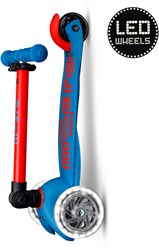 Micro Scooter Mini Micro klappbar LED blau rot - Kinderroller mit Leuchtrollen