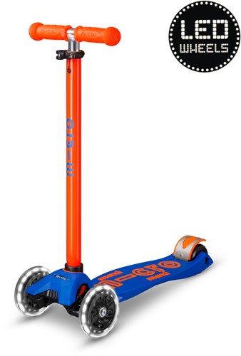 Micro Scooter Maxi Micro Deluxe LED blau orange neon - Kinderroller