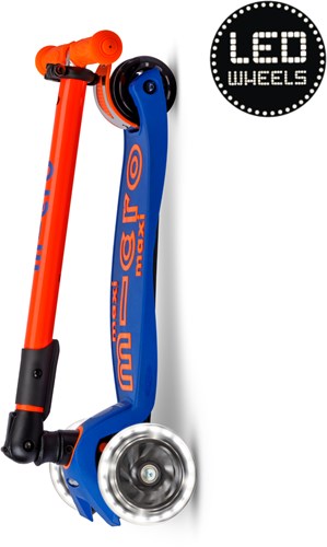 Micro Kinderroller Maxi Micro klappbar LED blau orange neon