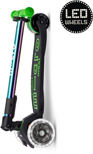 Micro Kinderroller Maxi Micro klappbar LED Neochrome Green 5-12 Jahre
