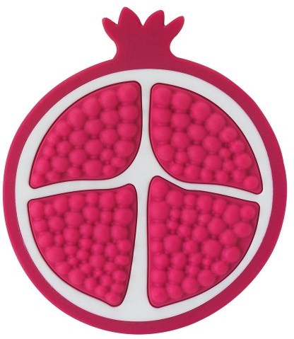 Infantino anneau de dentition silicone grenade rose blanc bébé