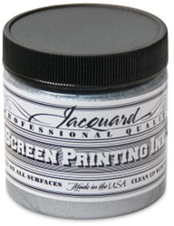 Jacquard encre de sérigraphie 118 ml argent - peinture textile pour tissu et papier