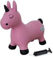 Jamara animal sauteur licorne rose avec pompe - jouet à sauter enfant-2