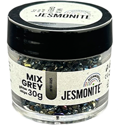 Jesmonite Jesmonite Glitter Chips 30g Graue Mischung