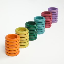 Grapat anneaux en bois jouet coloré alternatif 36 pièces