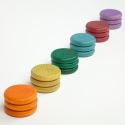 Grapat disques en bois jouet éducatif 18 pièces couleurs supplémentaires