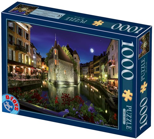 DToys Jigsaw Puzzle - 1000 Pieces - Nocturnal Landscapes : Annecy, France - 1,000 pieces-2
