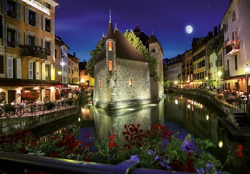 DToys Jigsaw Puzzle - 1000 Pieces - Nocturnal Landscapes : Annecy, France - 1,000 pieces
