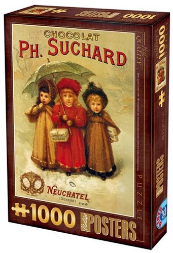 D-Toys Puzzle Kunst 1000 Teile - Vintage Poster Ph. Suchard Chocolates-2