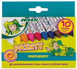 Jolly Wachsmalstifte Painty 10 Stück extra dick für Kinder Malspaß