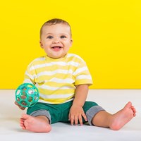 Oball Rassel Baby Spielzeug - Grün Blau - Flexibel und leicht-2