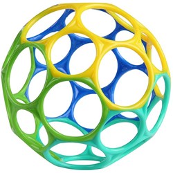 Oball klassischer Spielzeugball blau grün gelb - 10 cm Griff