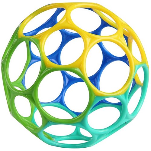 Oball klassischer Spielzeugball blau grün gelb - 10 cm Griff