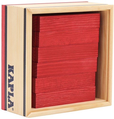 Kapla Kapla - 40 SQUARES - Colored planks red