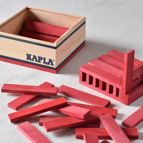 Kapla Kapla - 40 SQUARES - Colored planks red-2
