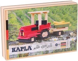 Kapla blocs de construction en bois set tracteur - 155 pièces - jouet de construction