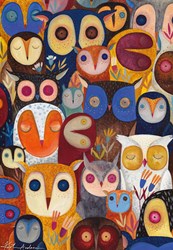 DToys Kurti Andi - Collage - Owls - 1,000 pieces