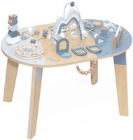 Label Label Holz-Aktivitätstisch blau - pädagogisches Spielzeug für Kleinkinder
