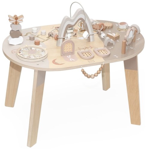 Label Label Holz-Aktivitätstisch - pädagogisches Spielzeug für Kleinkinder - Nougat