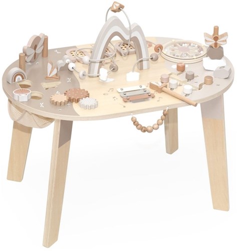 Label Label Holz-Aktivitätstisch - pädagogisches Spielzeug für Kleinkinder - Nougat-2