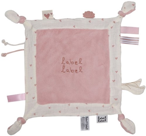 Label Label Schmusetuch rosa Herzen nachhaltige Baumwolle Baby