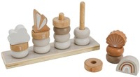 Label Label Holz Stapelringe pädagogisches Spielzeug Nougat FSC